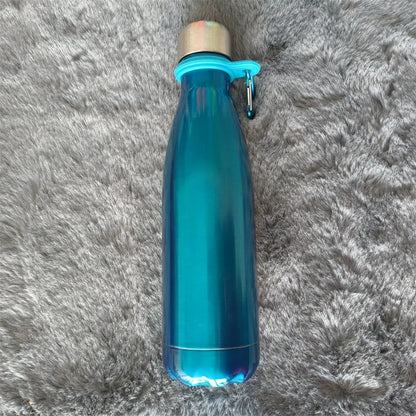 gourde isotherme 1l bleue mousqueton pratique