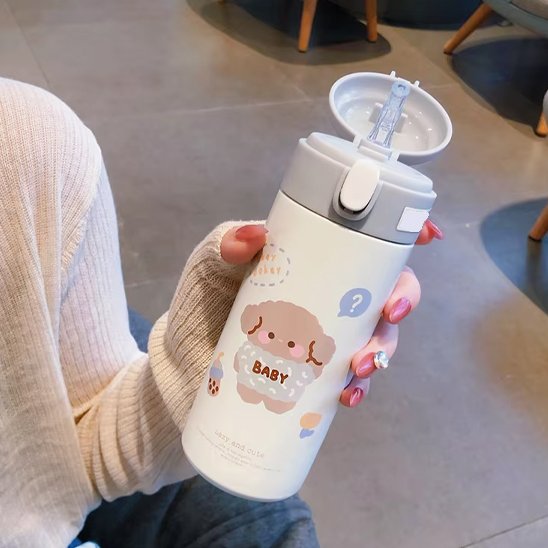 Gourde isotherme enfant blanche ouverte