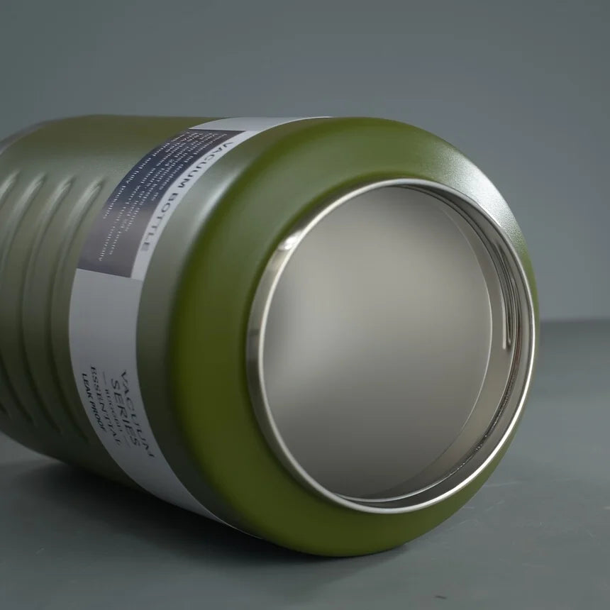 gourde metal verte grande ouverture