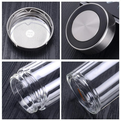 gourde verre infuseur thé inox 304