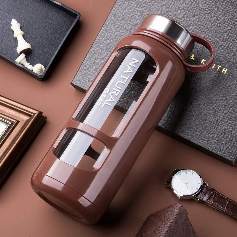 gourde verre protecteur couleur chocolat