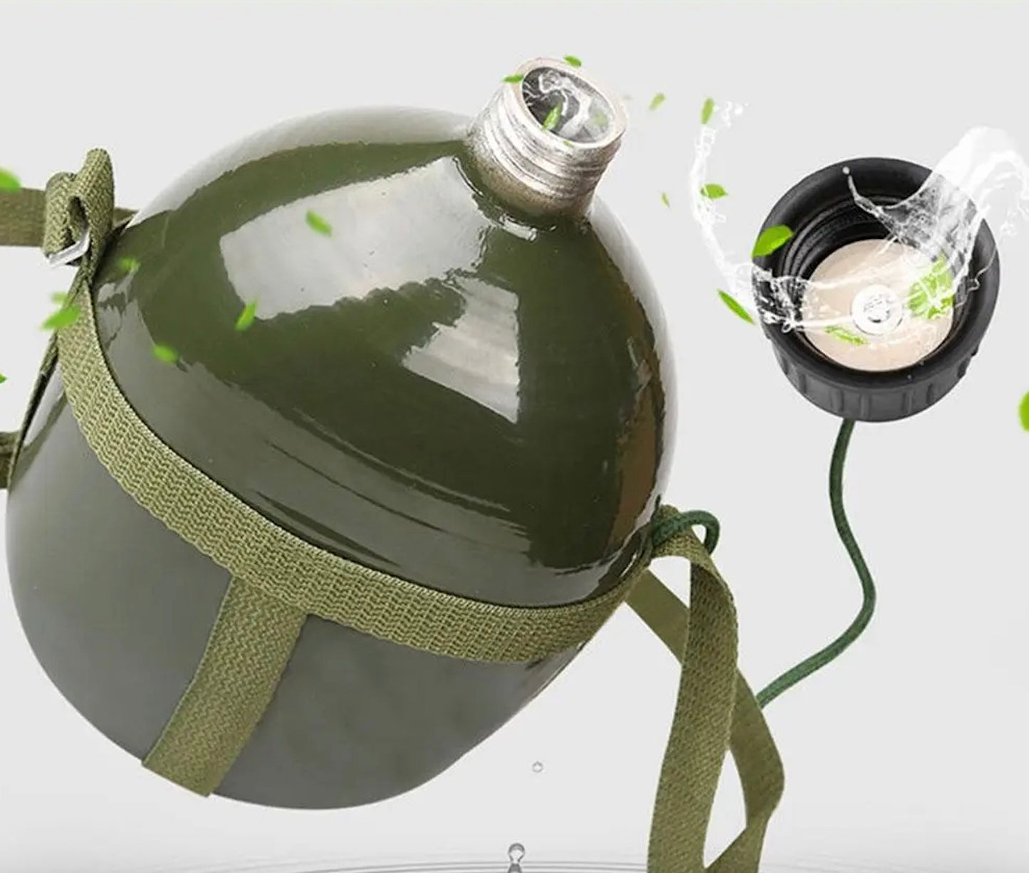 gourdes en aluminium rondes style armée