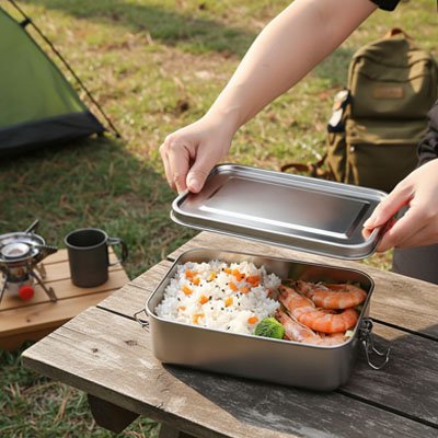 Lunch box avec couvert en acier inoxydable