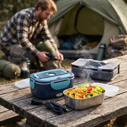 Lunch box chauffante avec compartiment acier inoxydable