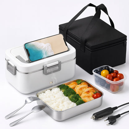 lunch box chauffante blanche accessoires