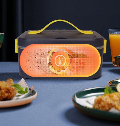 Lunch box chauffante en action chaleur uniforme