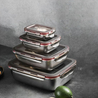 lunch box en quatre formats empilées l'une sur l'autre