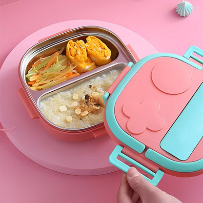 Lunch box enfant rose avec deux grilles