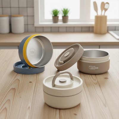 Lunch box isotherme en trois différentes couleurs