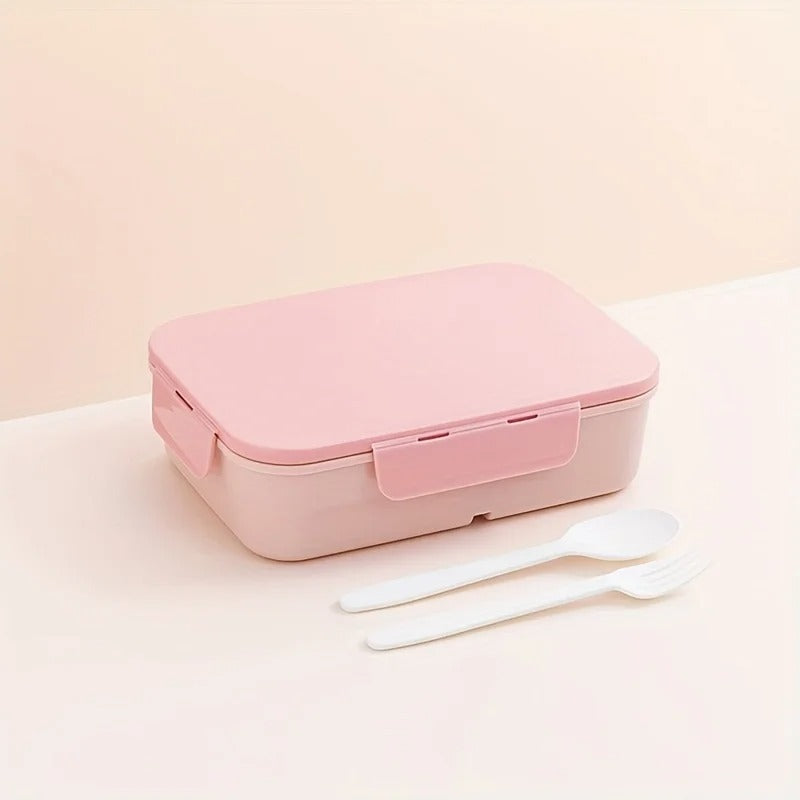 lunch box rose avec couverts