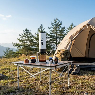 Machine expresso manuelle sur support fait café crémeux
