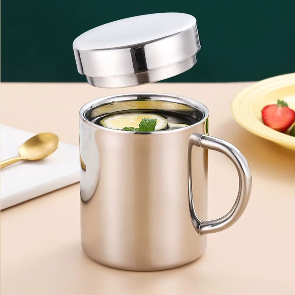 mug avec couvercle argent