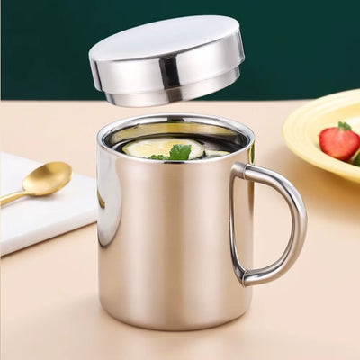 mug avec couvercle argent