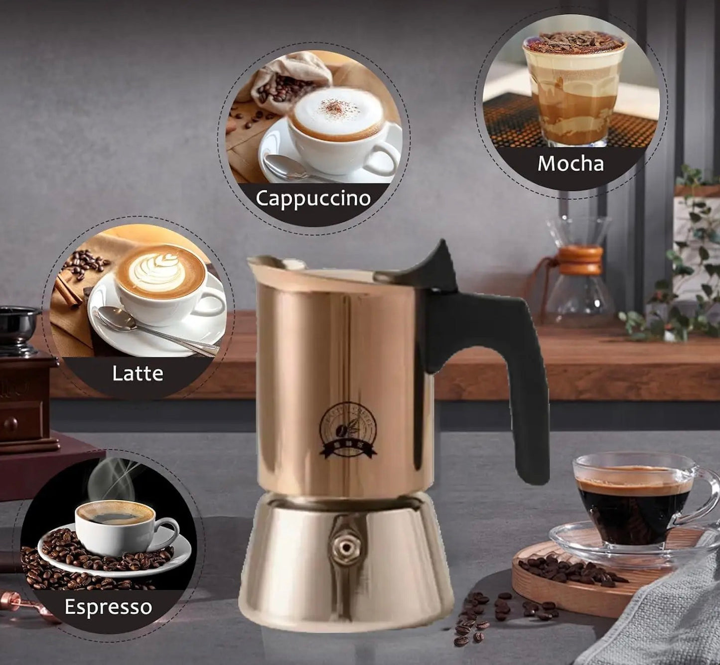 percolateur à café fait variété cafés