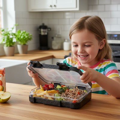 Petite fille ferme Lunch box enfant noire