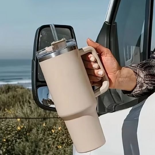 Poignée gourde isotherme beige