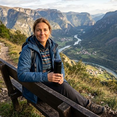 Randonneuse montagne tient bouteille isotherme noire