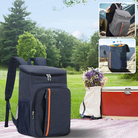 Sac à dos isotherme bleu marin dehors