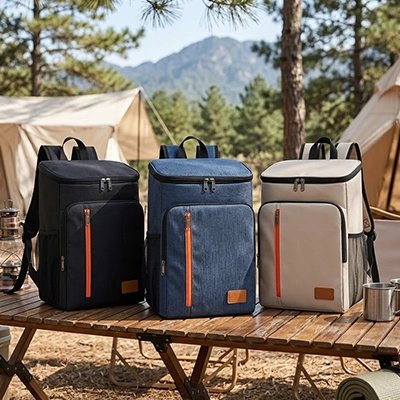 Sac à dos isotherme en noir, bleu ou kaki pour plein air