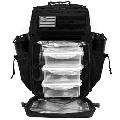 Sac à dos isotherme noir ouvert devant