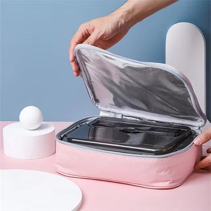 Sac à repas isotherme rose ouvert