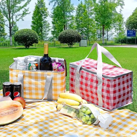 Sac isotherme en rouge ou en jaune repas dehors