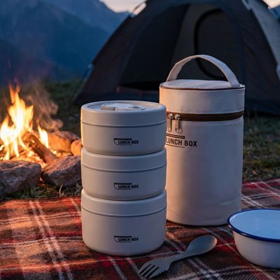 Sac isotherme lunch box avec trois compartiments camping