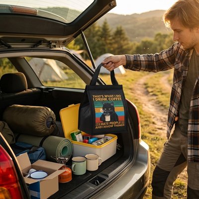 Sac isotherme noir glisse facilement dans voiture