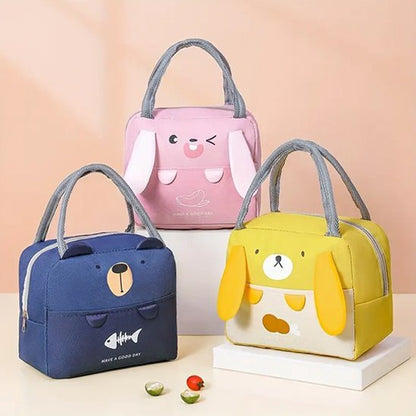 Sac isotherme repas couleurs bleu nuit jaune et rose