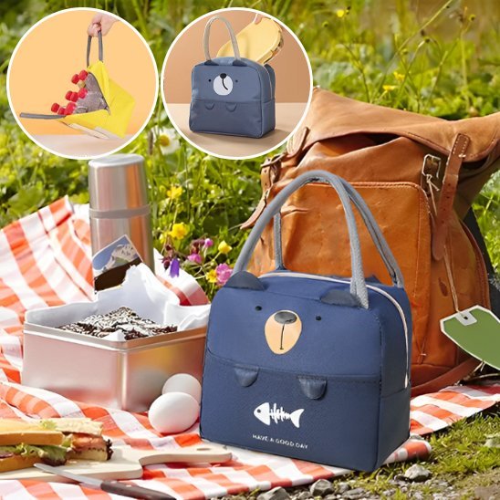 Sac isotherme repas sur nappe extérieur