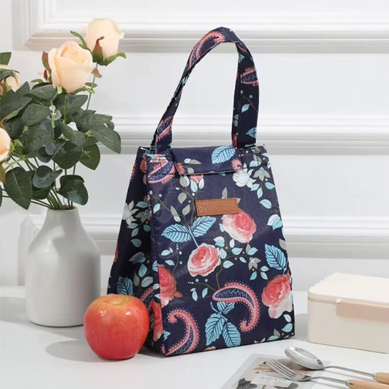 Sac repas isotherme bleue et rose