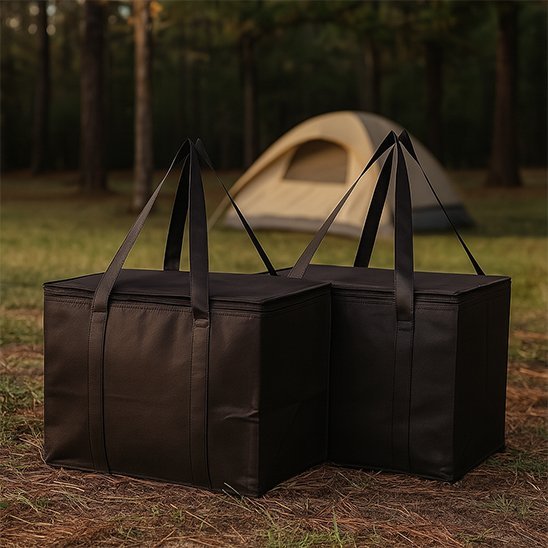 Sacs repas isothermes noirs tente camping